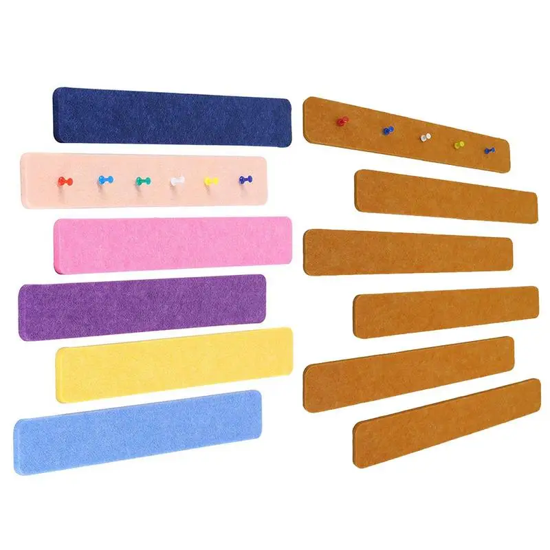 Felt Pin Boards For Walls Bulletin Board Thick Self Adhesive Cork Boards 6pcs Lightweight Felt Strips For Classroom Cubicle