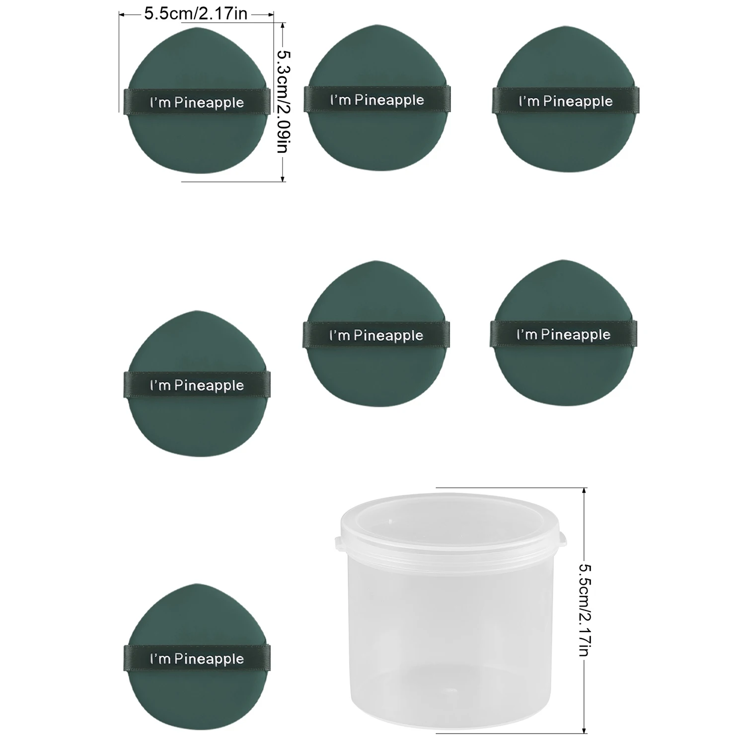 Pudełkowy, pyłoszczelny puder w poduszce powietrznej, suchy i mokry, dwufunkcyjny, do makijażu, okrągła gąbka w kształcie kropli, narzędzie kosmetyczne.