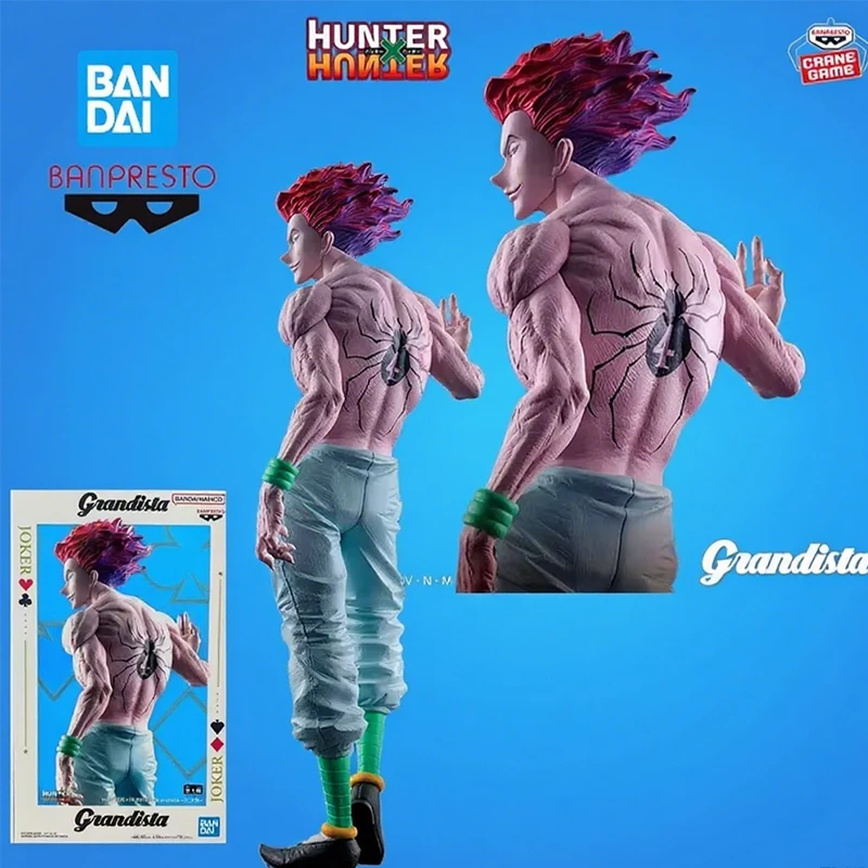 

Original Bandai Banpresto Hunter Hunter Grandista Hisoka Anime Action Figures Model Collectible Figure Gift for Anime Fans 28Cm