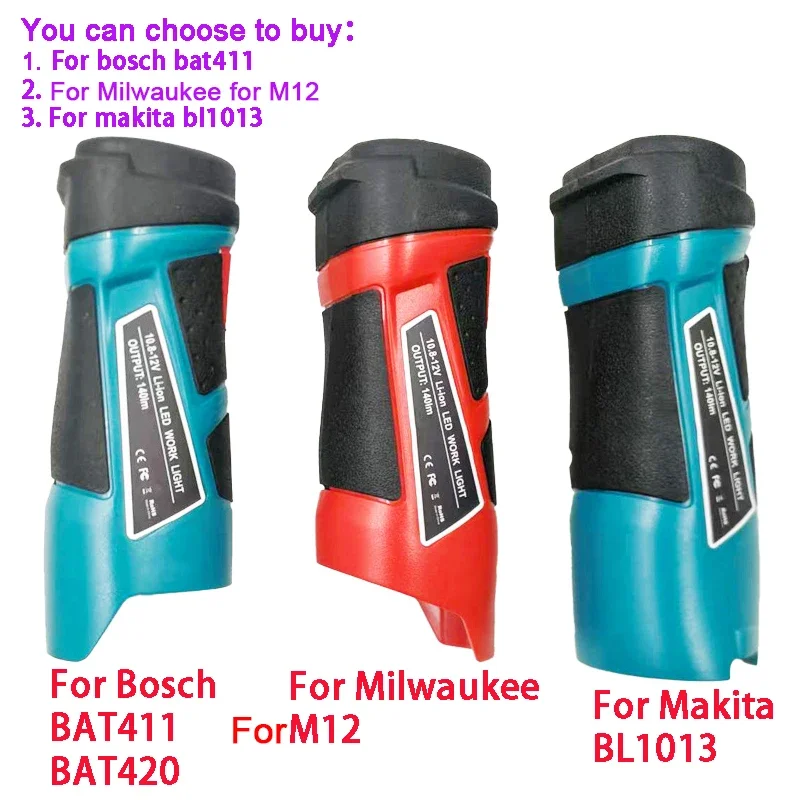 Przenośne światła do ćwiczeń lampa robocza latarki latarka dla Milwaukee dla Bosch BAT411 dla Makita BL1013 10.8V 12V akumulator litowo-jonowy