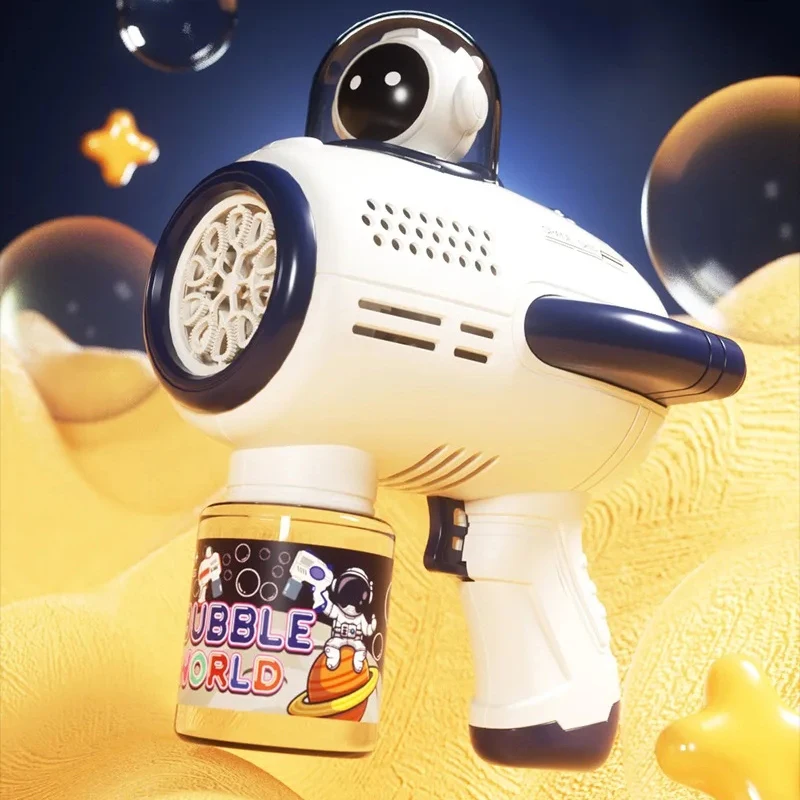 Bolle Pistola Macchina per bolle di sapone Lanciatore spaziale elettrico Regali per bambini Bolle completamente automatiche con zaino leggero Giocattolo per bambini