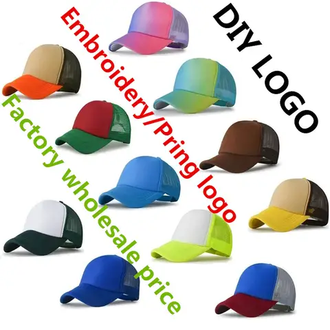 Adult casual polyester trucker hat Foam baseball caps with your logo DIY advertising hats Men women Custom Snapback hats gorros
