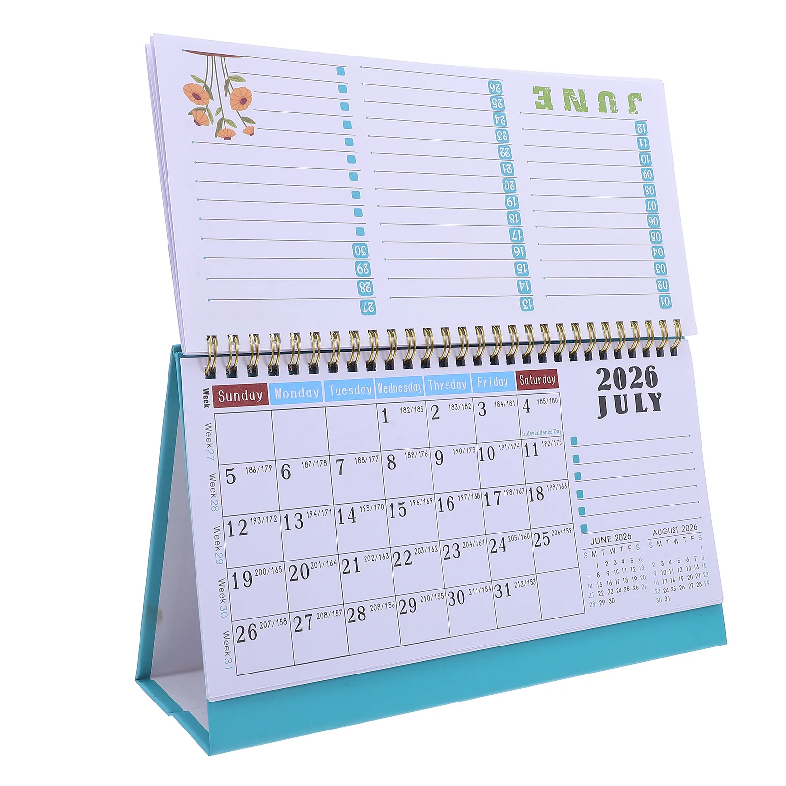 

2026-2027 Monthly Desk Calendar Standing Flip Planner for Office Home School Use Multifunctional Desktop Calendar Small 2026