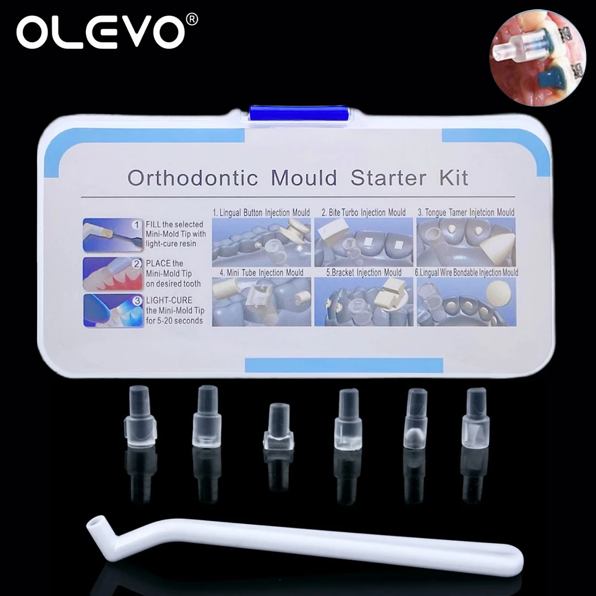 

1 Set Dental Orthodontic Mould Starter Kit Injection Moulds Mini Forming Mold Lingual Button Bite Turbo Dentistry Accessories