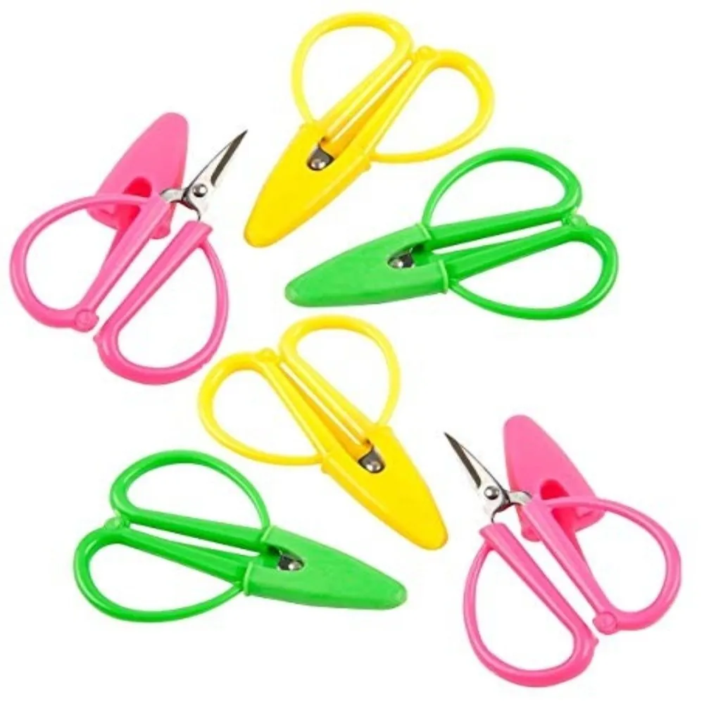 Mini Small Sharp Scissors Silicone Soft Handle with Cover Tiny Detail Scissor Portable Stainless Steel Craft Scissors