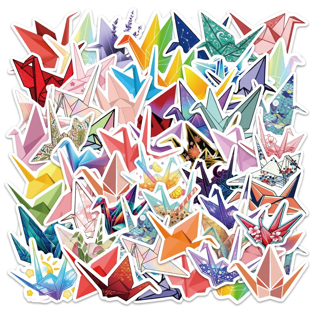 

54PCS Thousand Paper Cranes Graffiti Stickers Cute Cartoon Decal Notebook Phone Guitar Skateboard Fridge Cup Classic Kid Toys