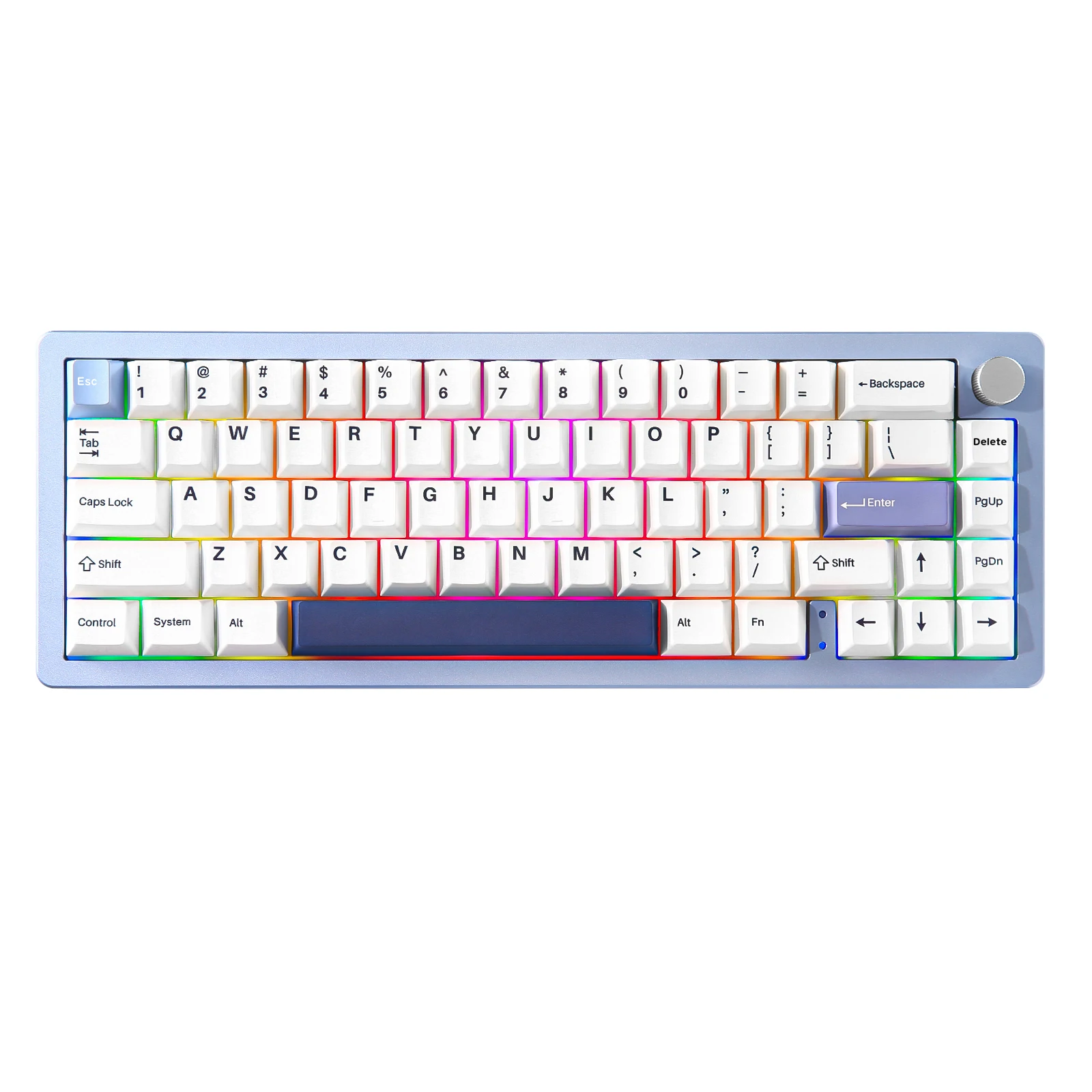 Yunzii al66 blau 66-Tasten cnc Aluminium knopf drahtlos Bluetooth/2,4g/verdrahtet Hot-Swap-Dichtung montiert RGB mechanische Gaming-Tastatur