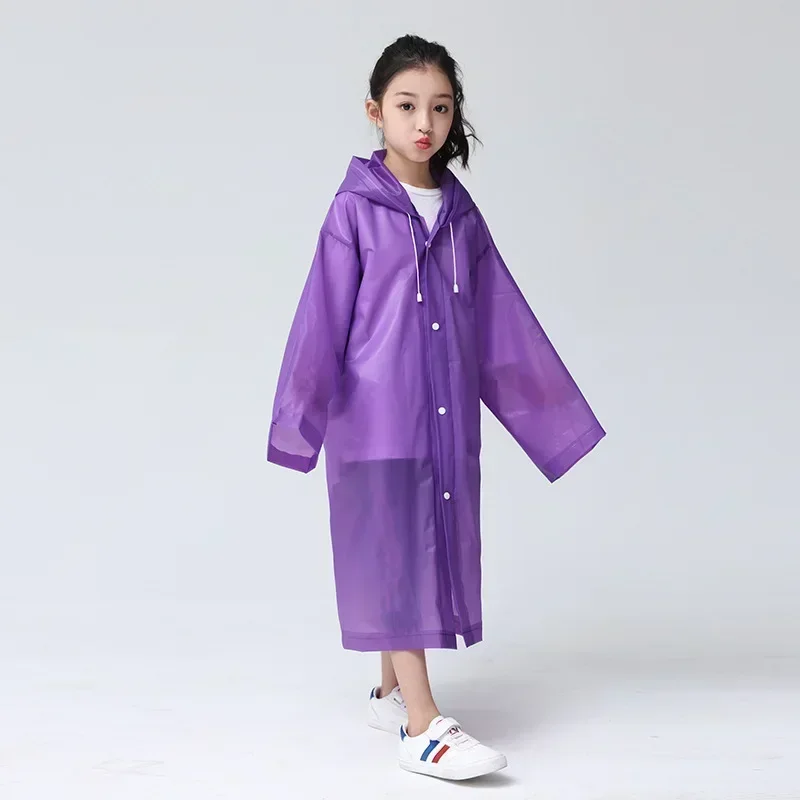 Children Thicken Waterproof Rain Coat Kids Hooded Raincoat Clear Travel Rainwear Impermeable Suit Raincoats Reusable Rain Poncho