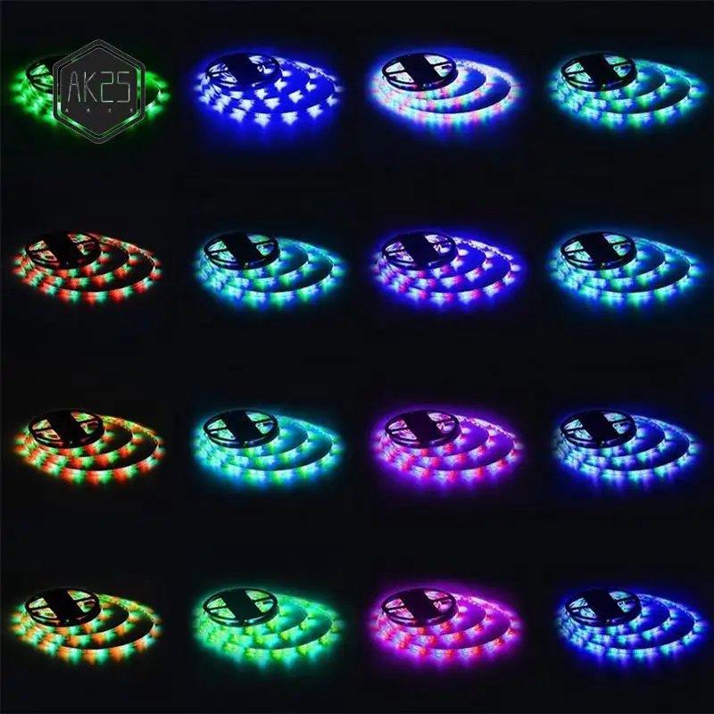 

AK25-5M RGB Light Strip 3528 300LED Гибкая светодиодная лента с 44-клавишным пультом дистанционного управления + контроллер для рождественской гостиной, спальни