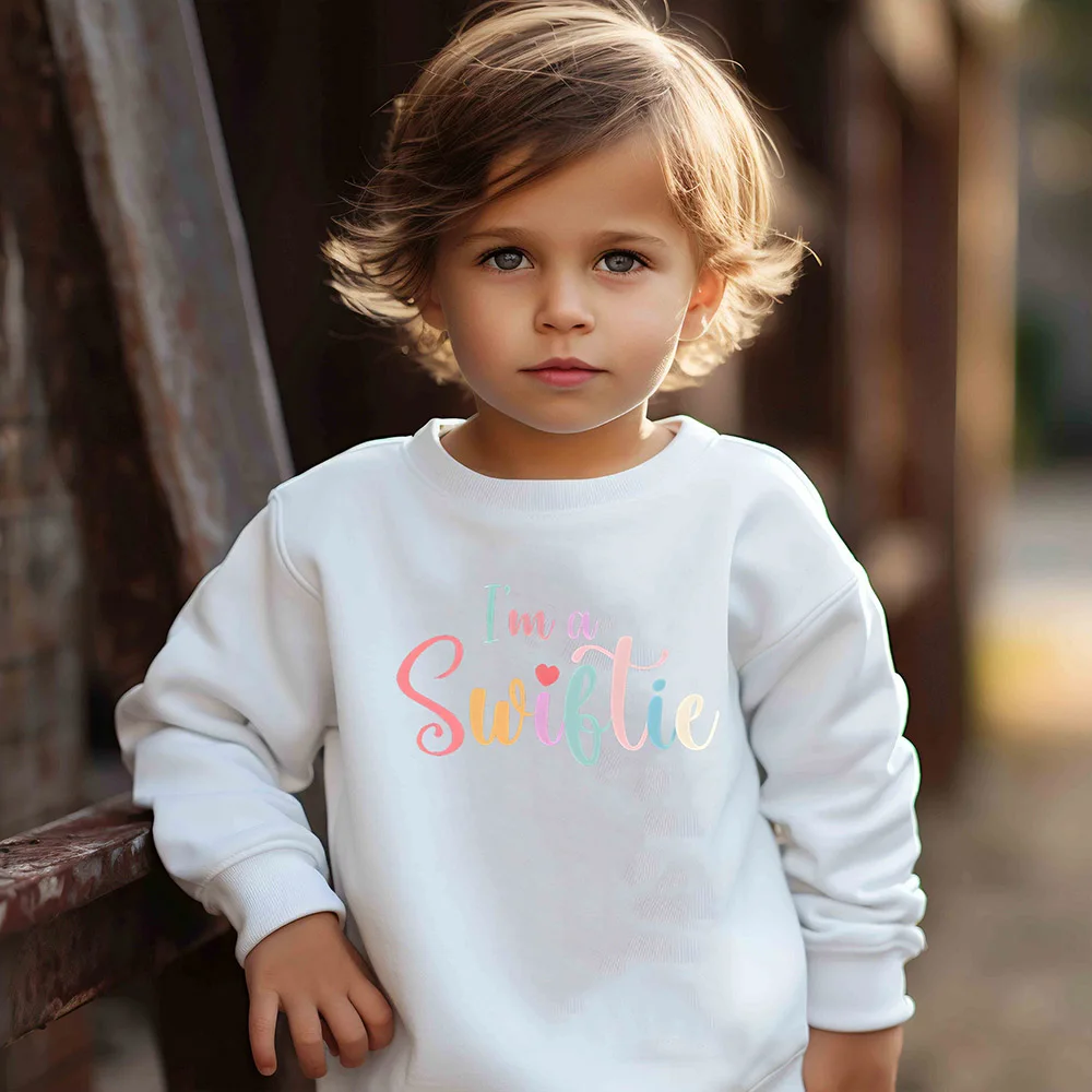 

'I'm A Swiftie' Print Sweatshirts Girls Warm Long Sleeve Pullover Sweatshirt Loose Casual Tops Spring Fall Girl Clothing