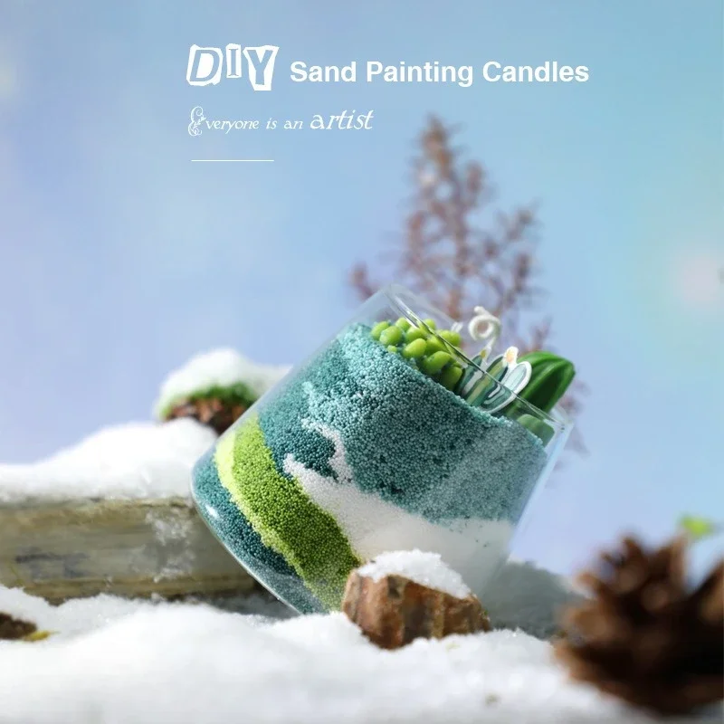 DIY Sand Painting Scented Candles Gift Box Handmade Activities Christmas Gifts Ornaments High-end  Low Temperature Candles