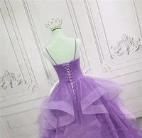 Customized Glitter Tulle Prom Dresses Spaghetti Straps Ball Gowns for Women Puffy Tiered Formal Evening Party Dress - Image 2