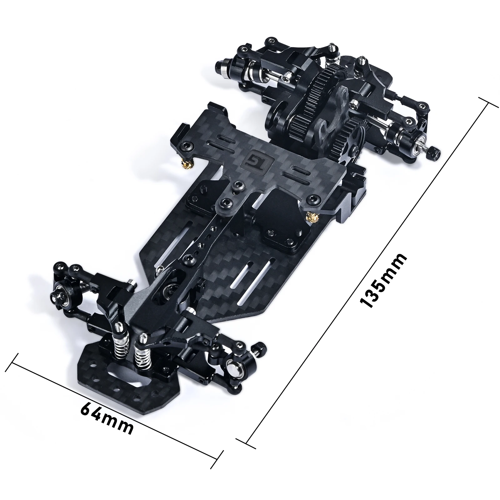 TG RACING 1/24 1/28 Carbon Fiber Assembled Mini Rear Drive Drift RWD Frame with Wheels&Tools