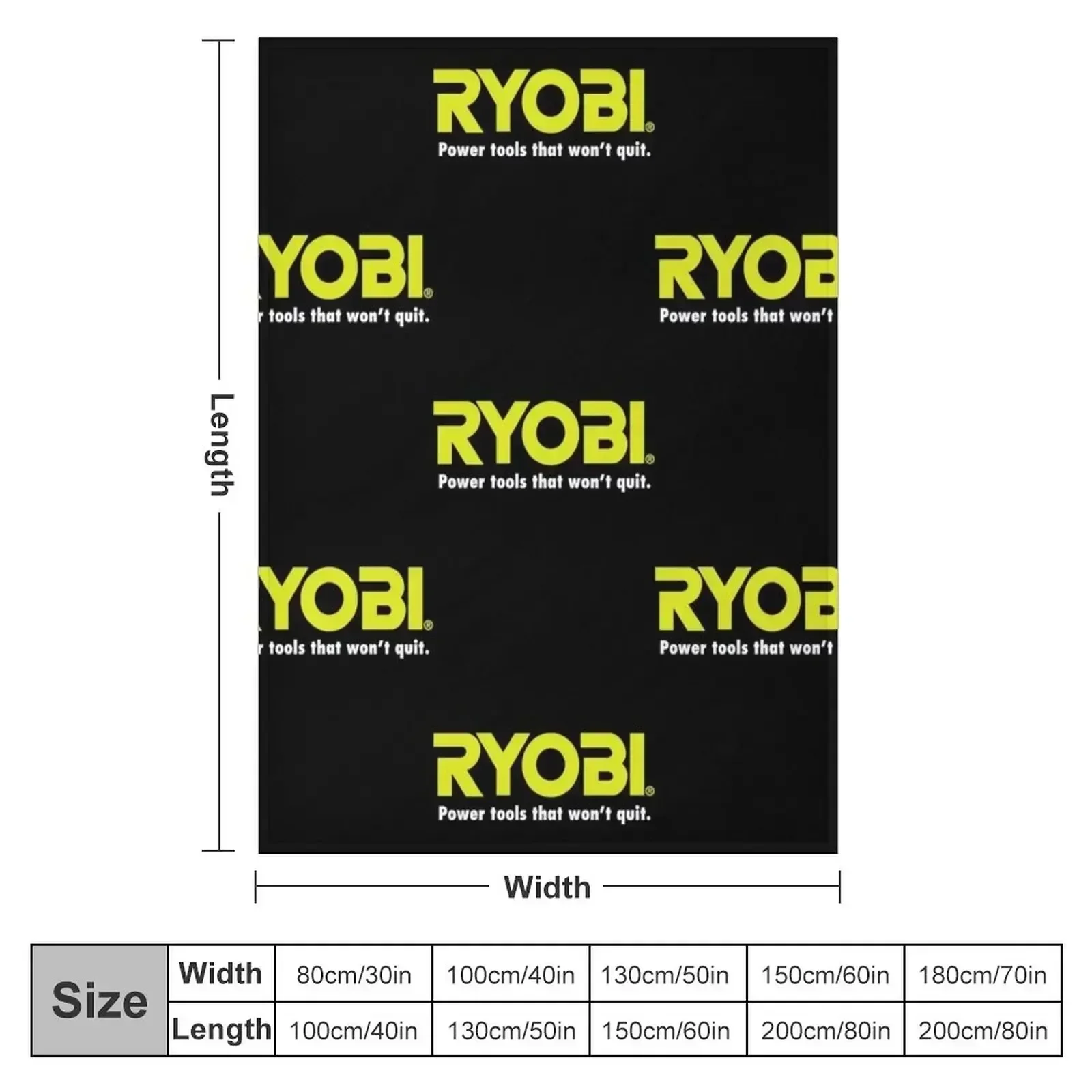 POWER TOOLS - RYOBILOGO Classic T-Shirt Throw Blanket Designers Moving Vintage Decorative Throw Blankets