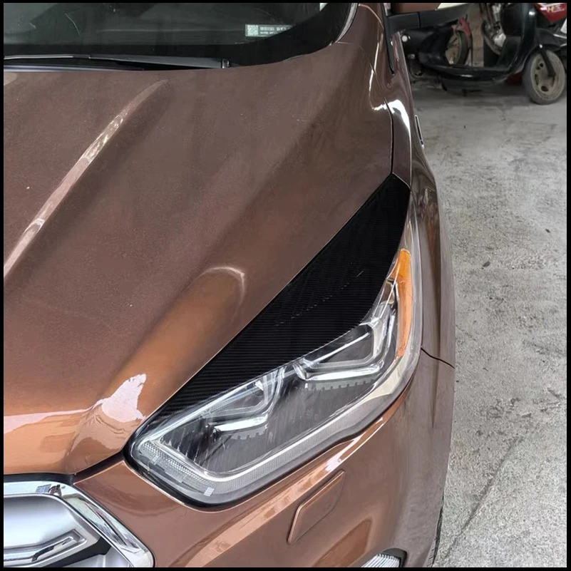 

Car styling For Ford Escape 2017 2018 2019 Kuga Vignale Headlight Eyelid Lamp Decorative Cover Sticker Trim Auto Accessories