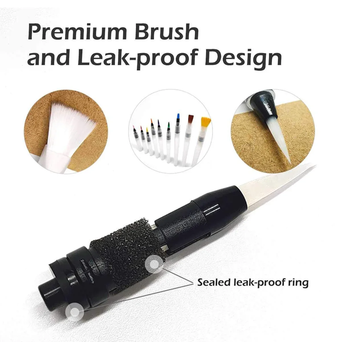 6 قطع من أقلام فرشاة الألوان المائية - فرشاة طلاء مائية قابلة لإعادة الملء، فرشاة مائية ناعمة للرسم، قلم رصاص ملون قابل للذوبان في الماء