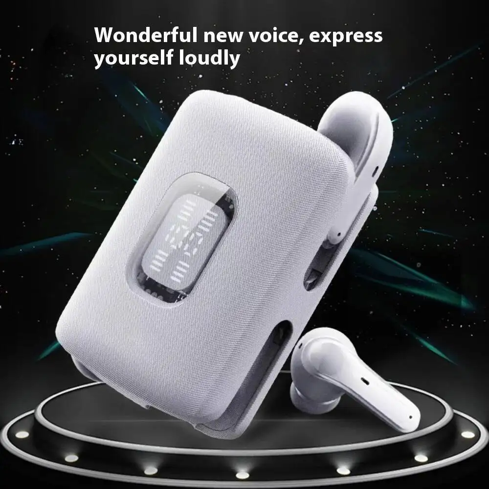 2 en 1 par Dual auriculares inalámbricos Bluetooth 5,3 en la oreja medio en la oreja indoloro usando alta fidelidad cancelación de ruido par de auriculares