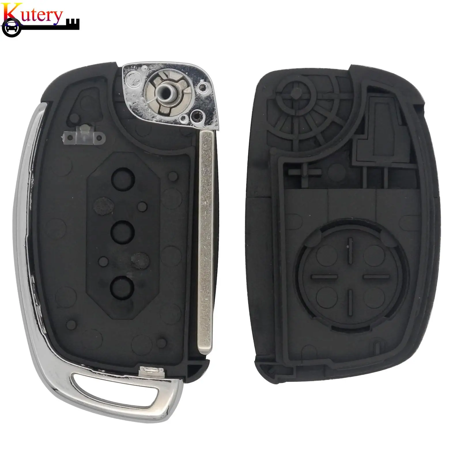 jingyuqin Remote Car Key Shell For Hyundai IX45 I30 Accent Elantra Solaris Sonata Tucson Santa Fe 3Buttons Key Case Replacement