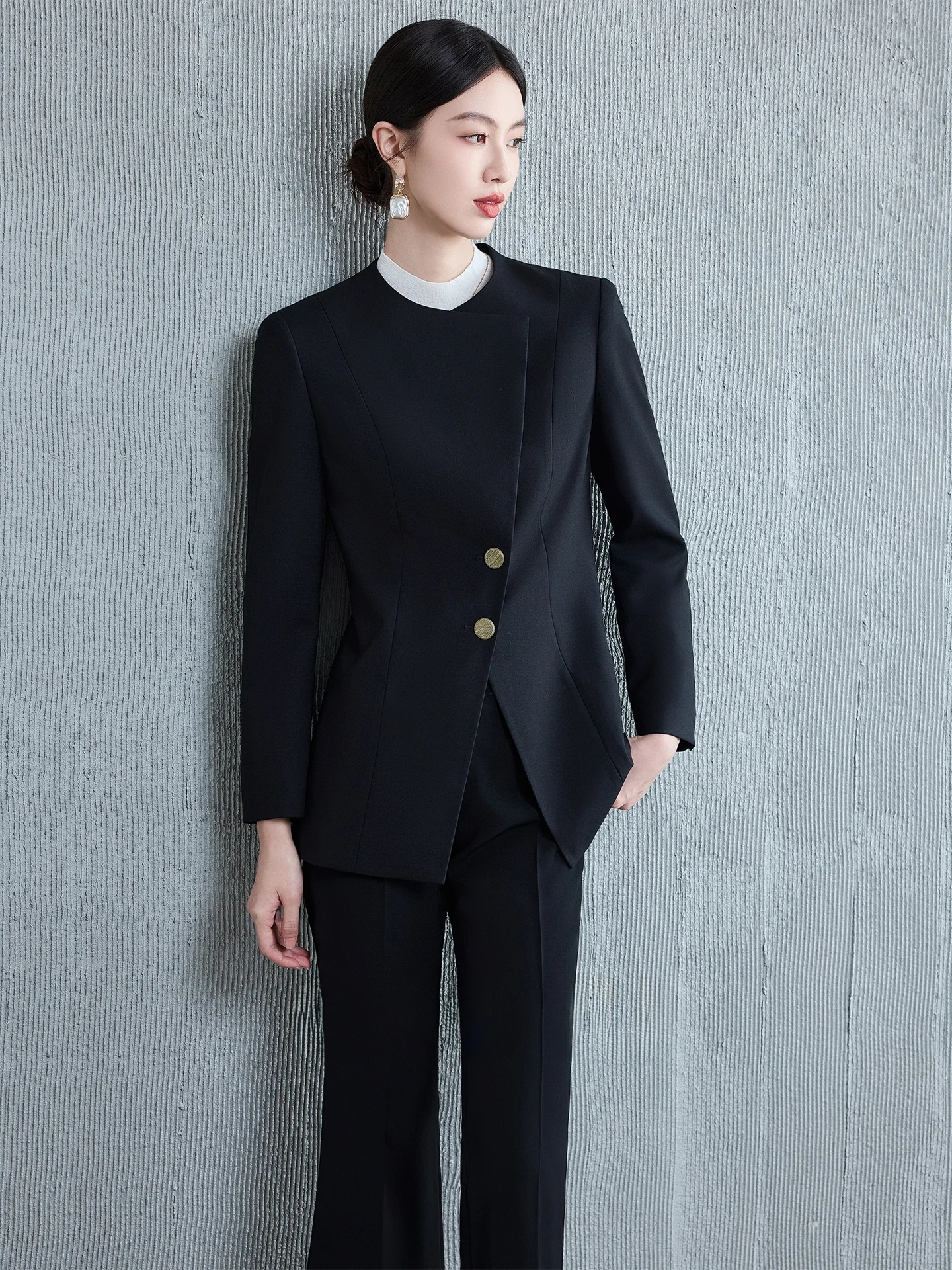 

Acetate Silk Two-Piece Suit Set for Women Formal Ocns Profional Faionable Commute High-End Feelings by Little Fra...