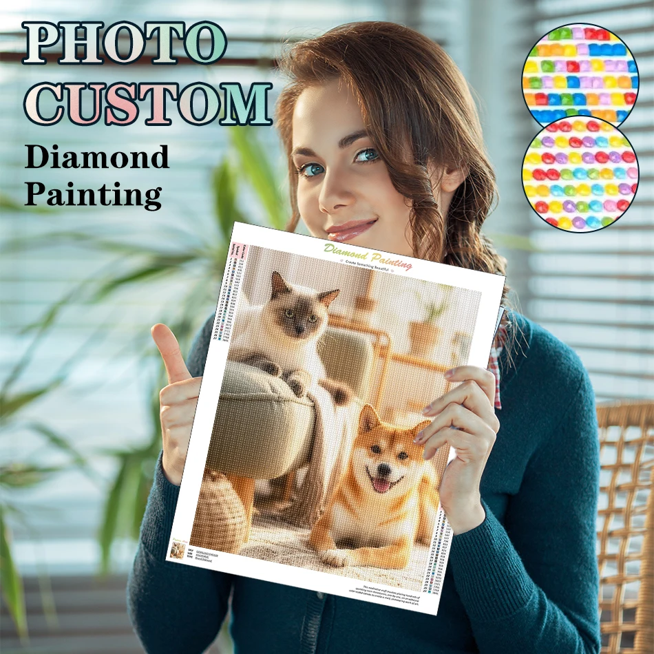 

GATYZTORY Stitch Diamond Painting Photos Custom Full Square Round Drill Diamond Art Accessories Embroidery Diamond Mosaic Gifts