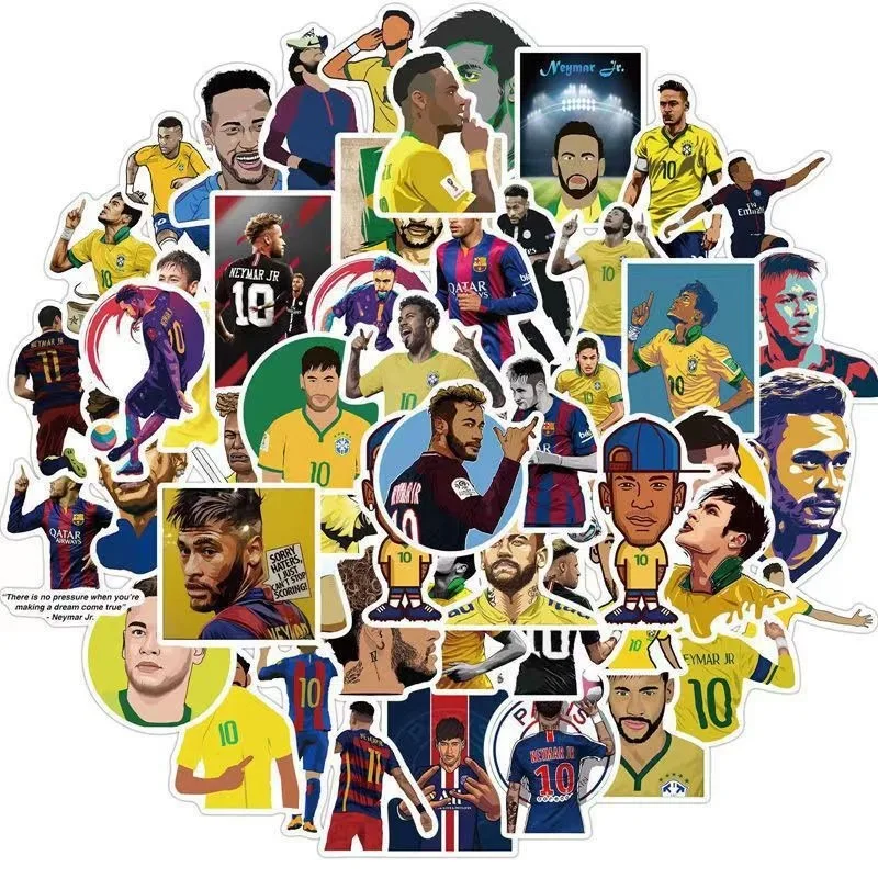 Neymar periféricos adesivos decorativos, mala, copo de água, papelaria, telefone móvel, carro, scooter, laptop, geladeira, adesivos, 50pcs