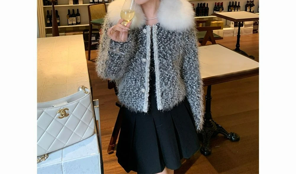 

Temperament Sweater Collar Sweater Jacket Cardigan Women's Autumn and Winter Thin Top Thick