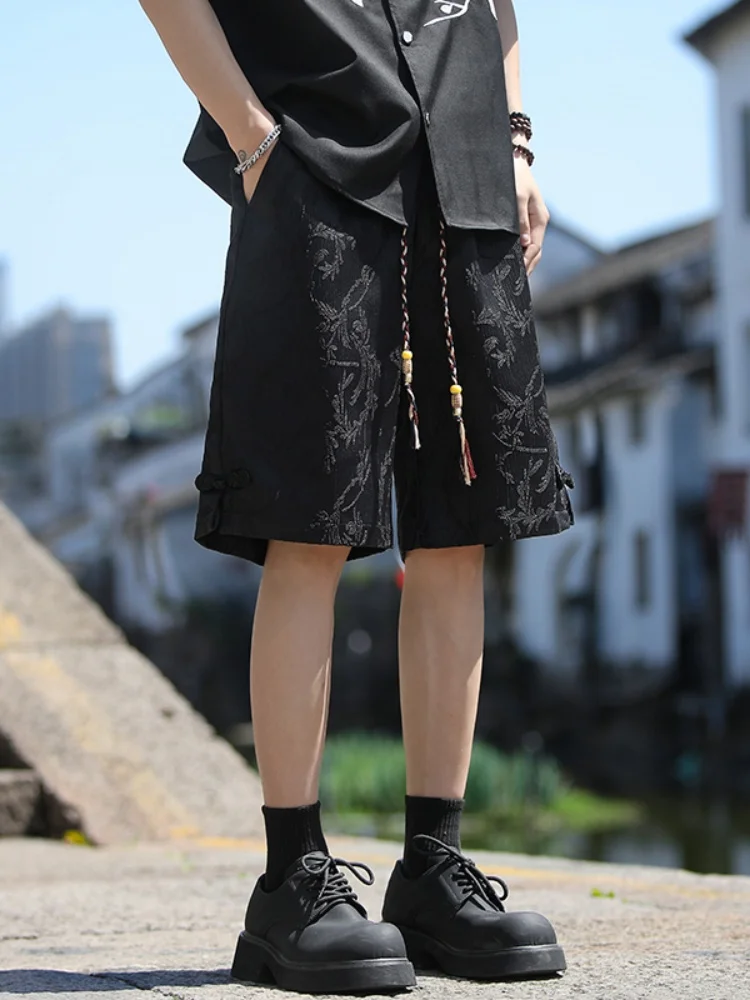 

Textured ort Pants Men's Summer Thin Five-Point Casual Loose New Chinese Sle Breathable Lightweight ket Design orts