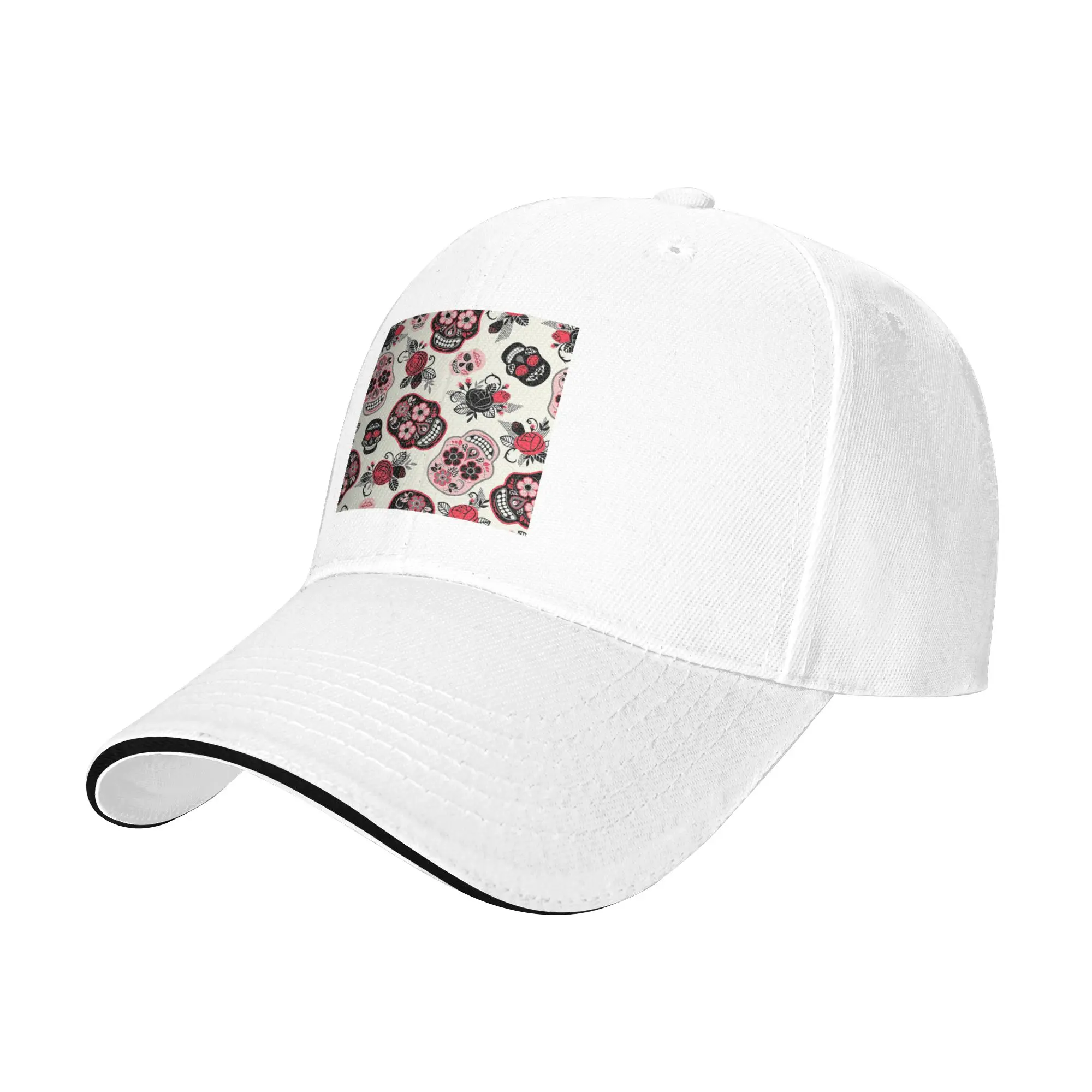 Day of the Dead Skulls and Roses Cap Casual Baseball Caps Adjustable Hat Hip Hop Summer Unisex Baseball Hats Customizable