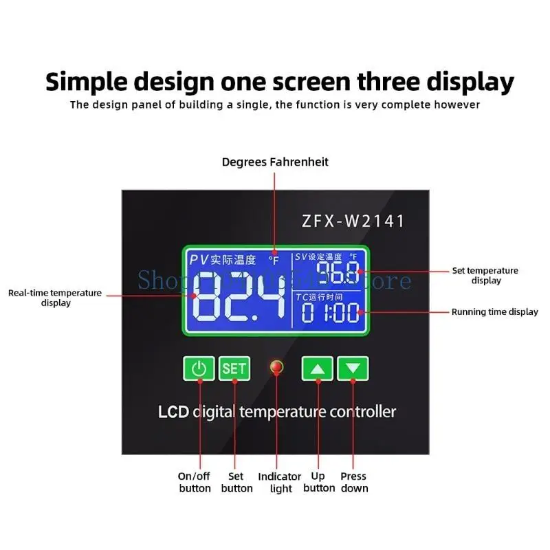 

02DC Heating Cooling Temperature Controller Thermostat Controller Accuracy