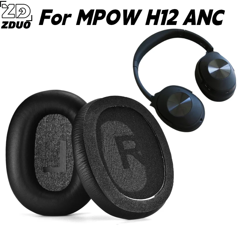 For MPOW H12 ANC Noise Cancelling Headphones High Elasticity Protein Leather Cushions, Dense Memory Foam Earmuff Covers For Worn