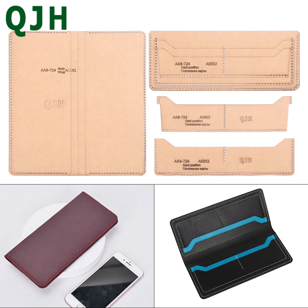 DIY Handmade Leather Craft Kraft Paper Pattern Cardboard Acrylic Pattern Mold Long Wallet Handheld Bag Sewing Drawing