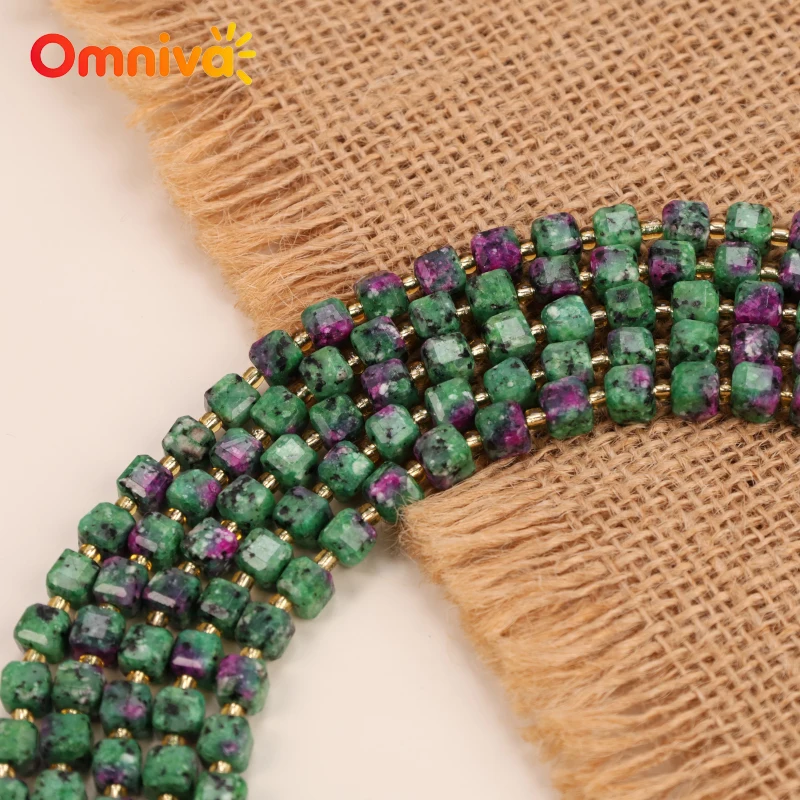 Faceted ruby in zoisite Natural Stone spacer beads DIY jewelry Bracelets accessories For Jewelry Making 15 '' Wholesale 6/8/10MM image 3