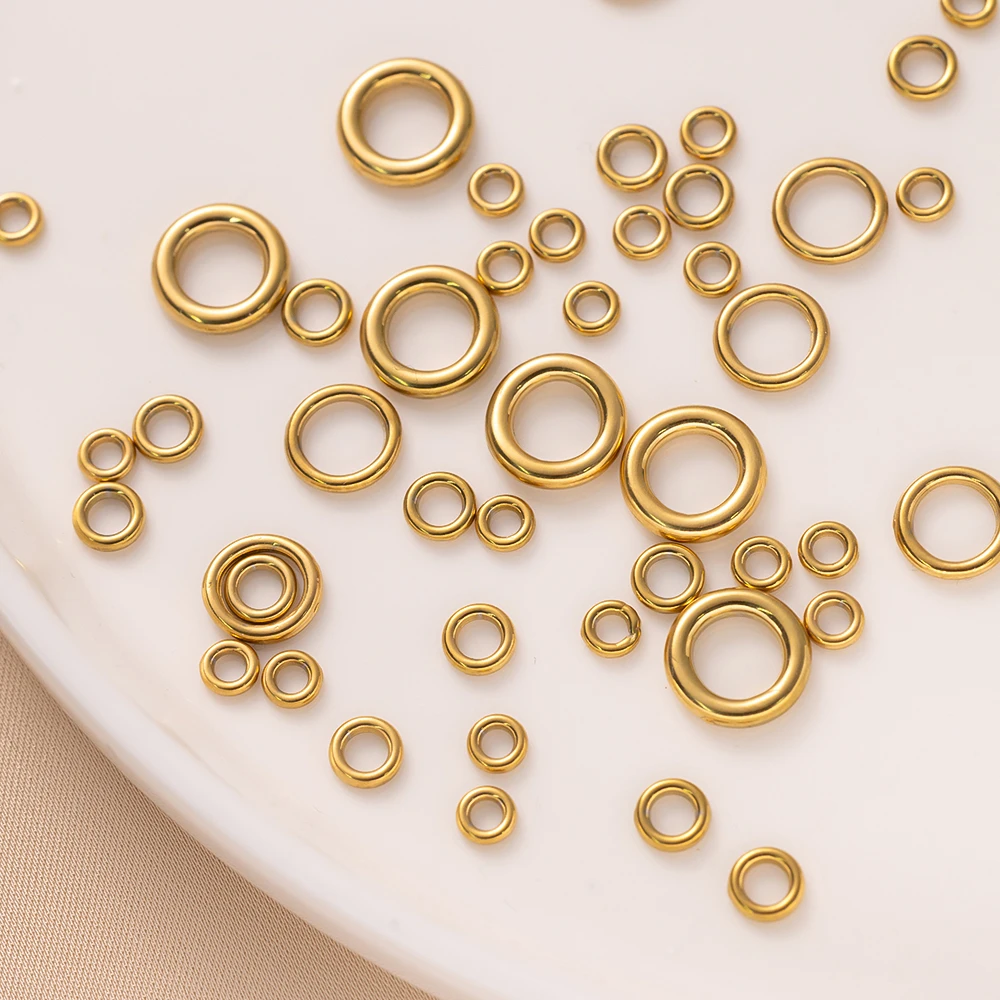 10pcs Stainless Steel Gold O Ring Seamless Rings Buckle Hook Loops Closed For DIY DIY Bracelet Necklace Jewelry Making Accessory
