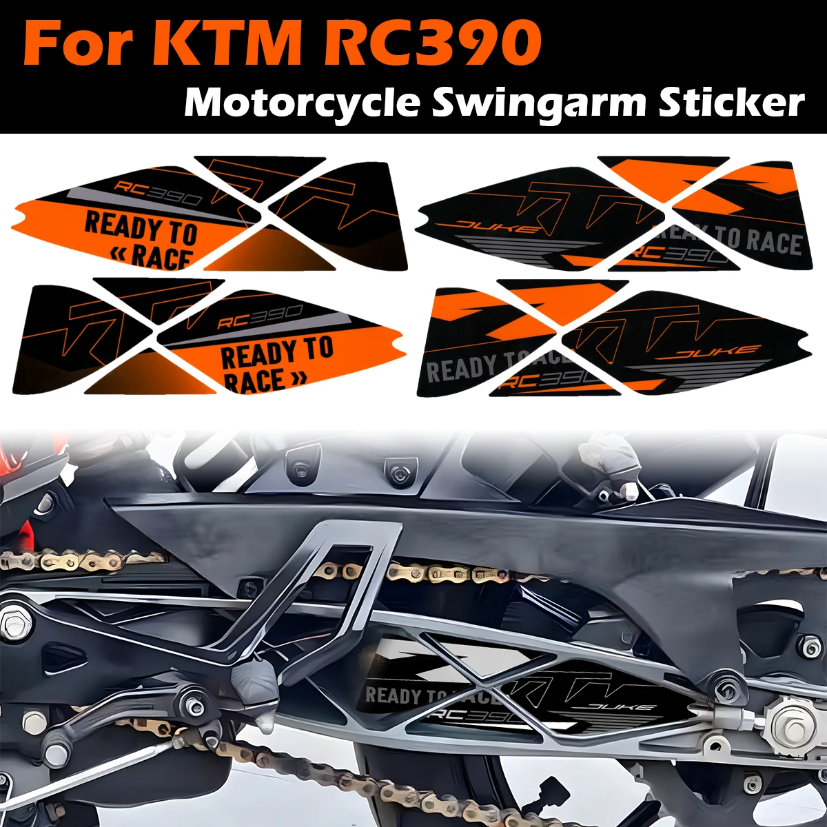 For KTM RC390 RC 390 Motorcycle Swingarm Stickers Moto Rotating Shaft Protection Decals Accessories Waterproof