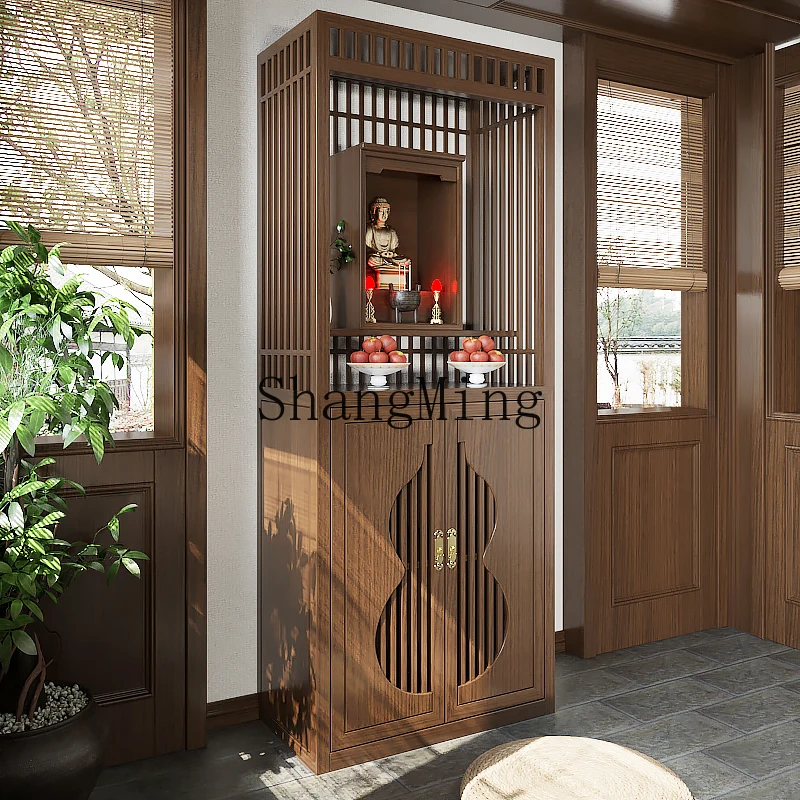 FG solid wood porch locker lucky table household Buddhist platform entry Buddhist niche block decoration simple and modern