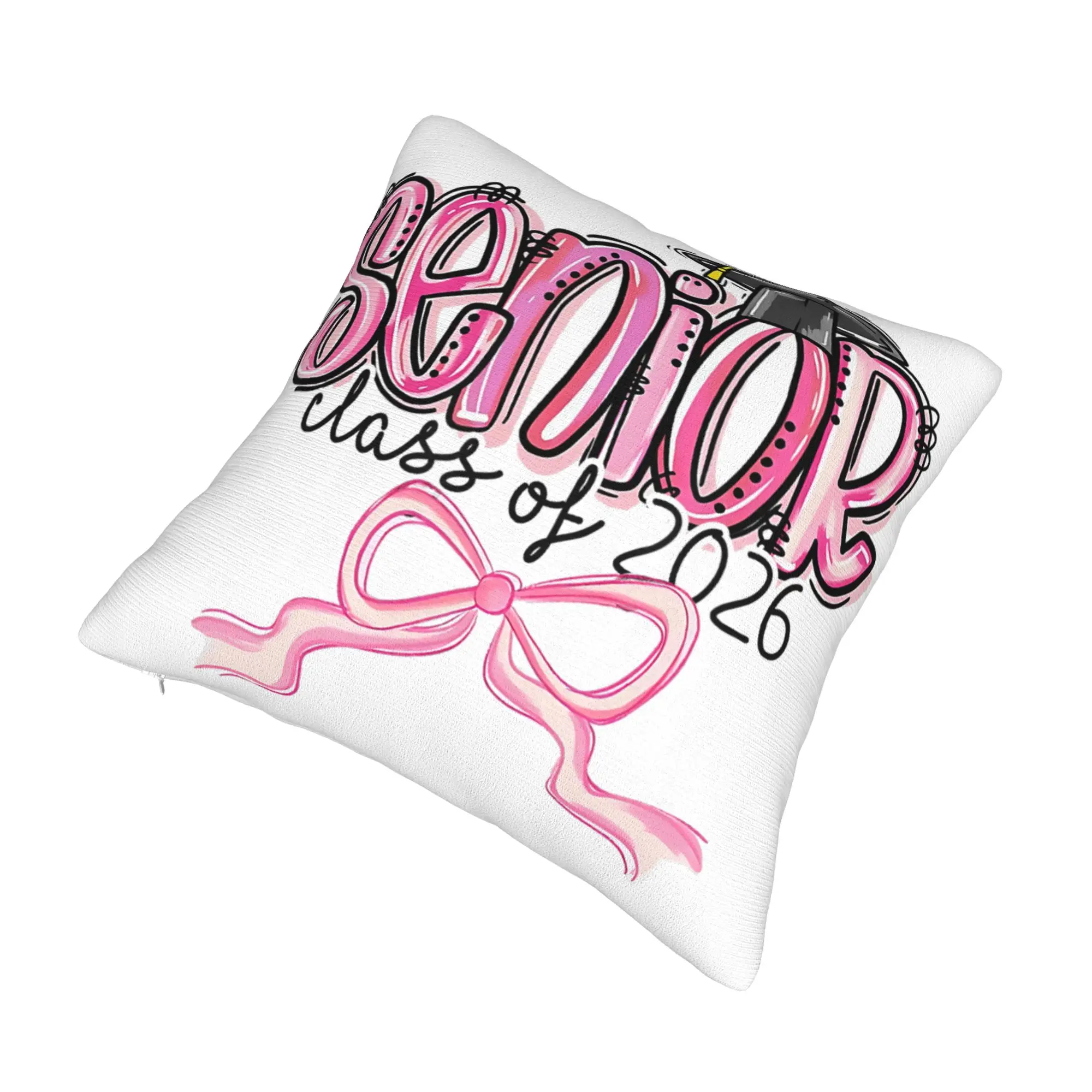 Decorative Pillowcases Class of 2026 Senior Graduation Stuff Home  Throw Pillow Case Cover Square Multiple Sizes