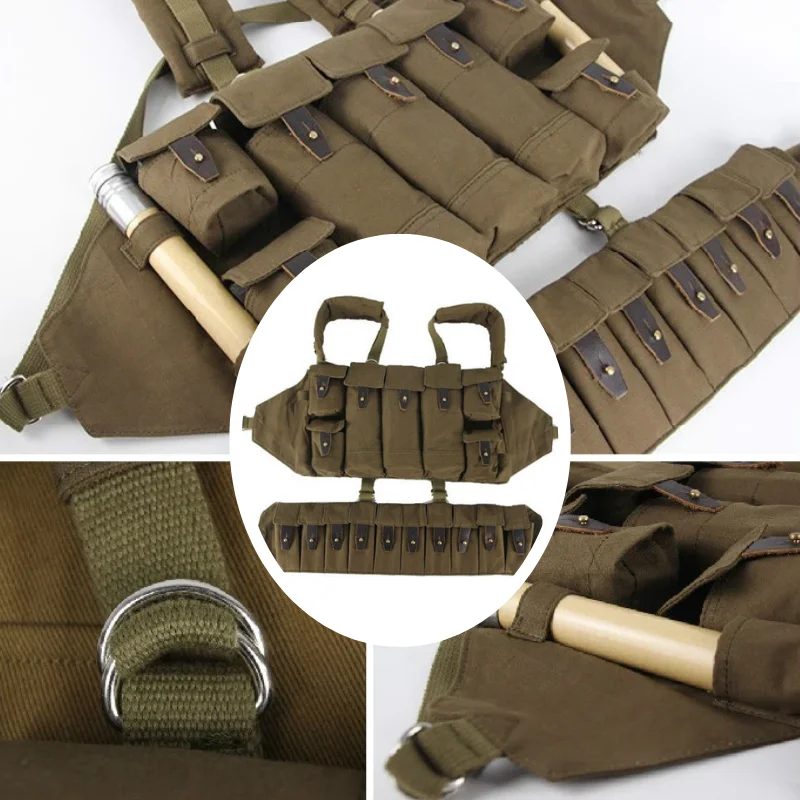 

Russia Soviet Lifchik Tactical Vest R22 Chest Hanging 56 Punch Carrying Gear Equipped Molle Bag Cosplay（Excluding signal rod）