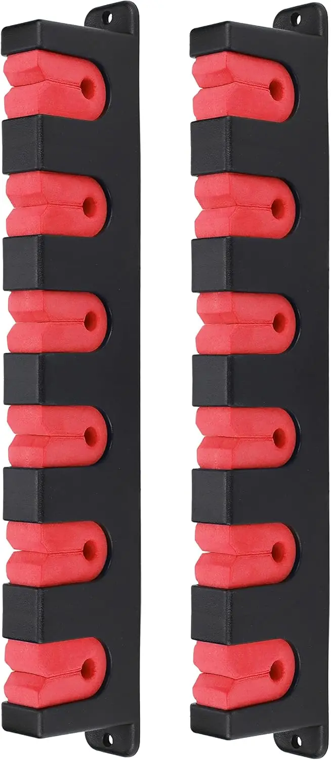 

Настенные держатели для удочек, горизонтальные, для гаража и хранения на лодке, вместимость 6 удилищ (1 пара, красные)