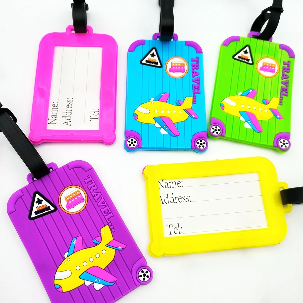 

2pcs/3pcs Business trip airplane luggage tag Airport luggage anti loss ID tag Pendant Name tag for both men and women