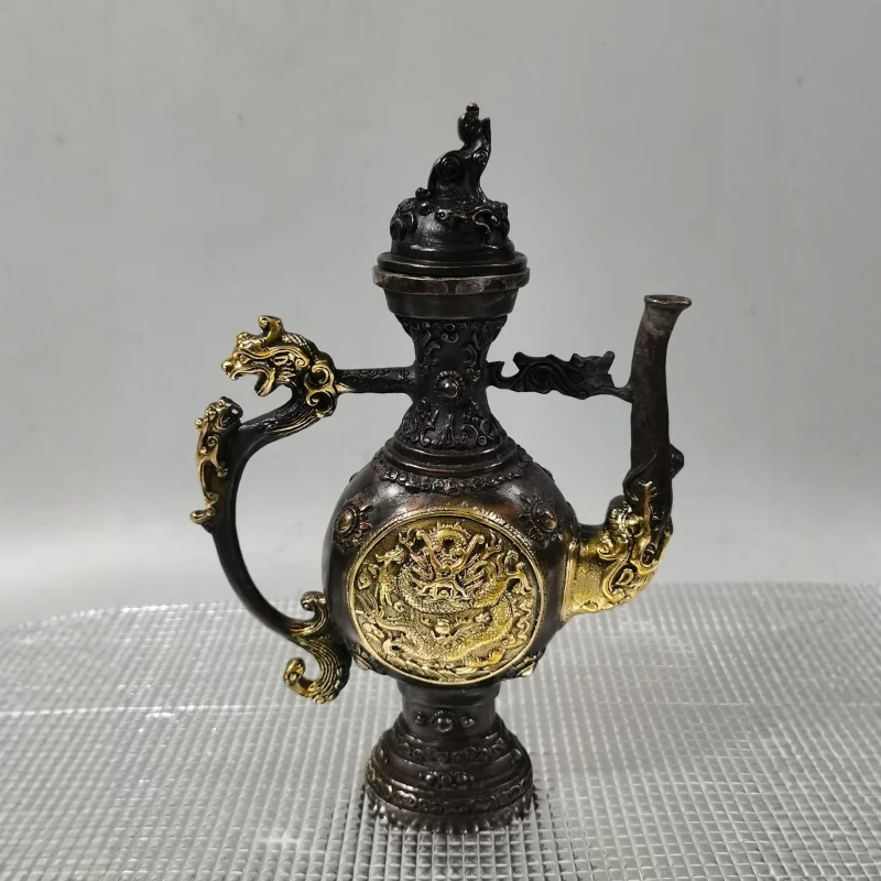 Gilt copper dragon pot ornament, home decoration, creative gift and craft desktop, available for live streaming