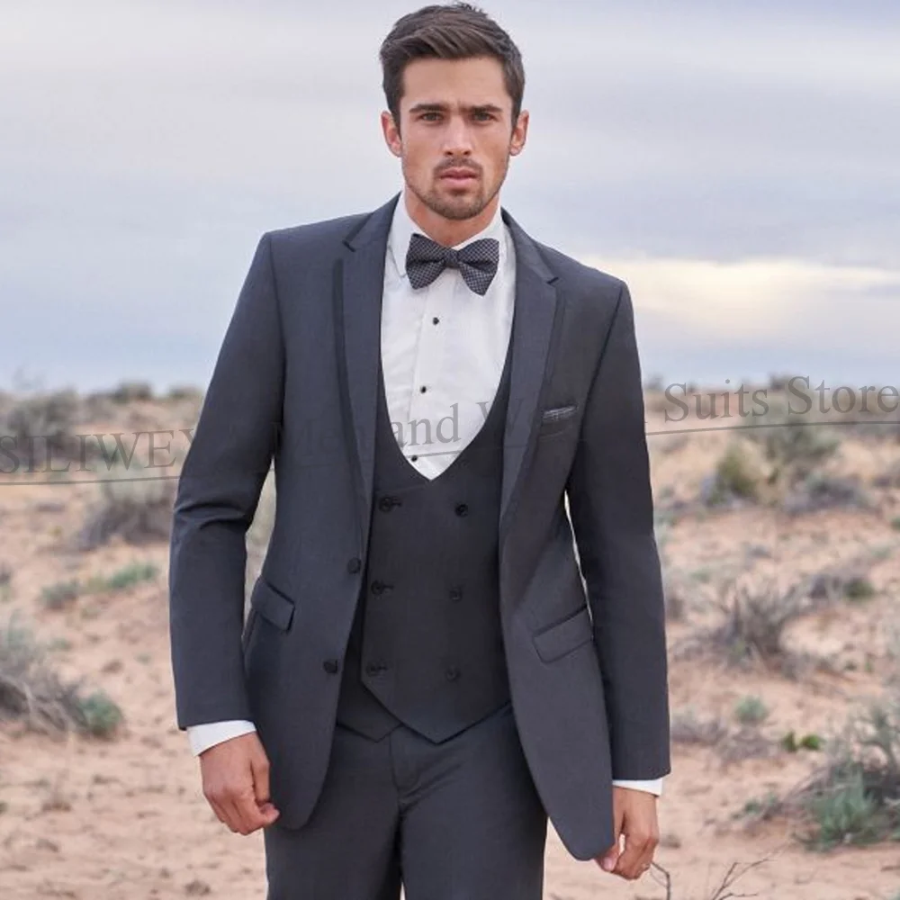 

Men Suits 3 Piece Single Breasted Solid Color Clothing Slim Fashion Wedding Party Tuxedo Formal Suit (Jacket+Vest+Pants)
