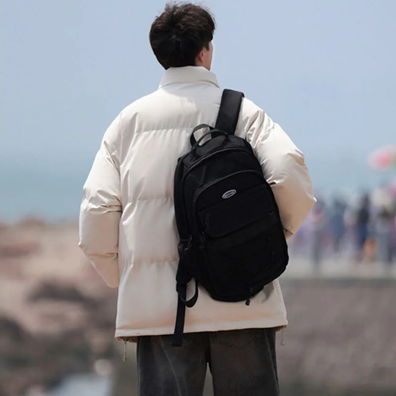 Men's Thicken Winter Jacket Outdoor Cold Protection Warm Zipper Stand Collar Parkas Harajuku Casual Loose Cotton Padded Coat