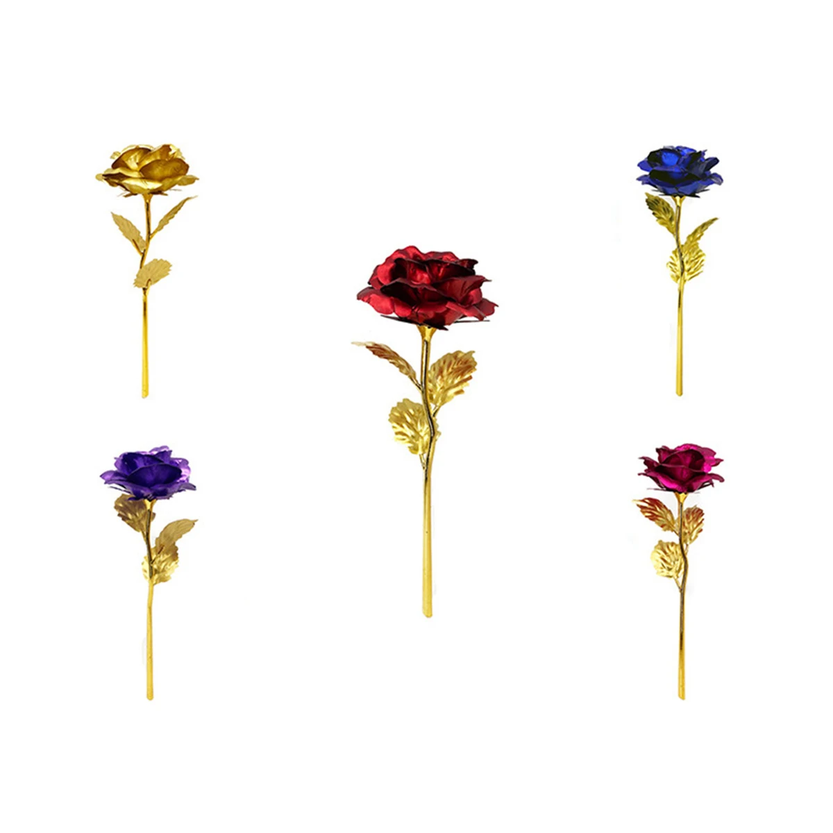 

5 Pcs Gold Leaf Rose Artificial Flowers for Decoration Anniversary Decorations Romantic Realistic Decorate Valentine's Day