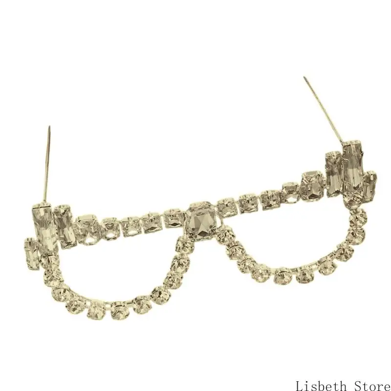 124A Kristallbrille ohne Linse, Strasssteine, Sonnenbrille, Glasrahmen für Damen und Herren