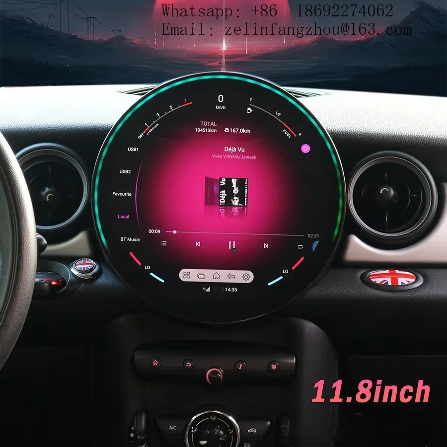 11.8 Inch Android 14 Car Radio GPS Navigation Multimedia 4G WIFI Carplay Head Unit for BMW MINI R56 R60 2007-2014