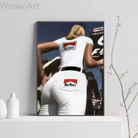 Formula 1 Grid Girl Poster F1 Racing Fans Canvas Painting Wall Art Print Picture for Boy Room Decor Gift