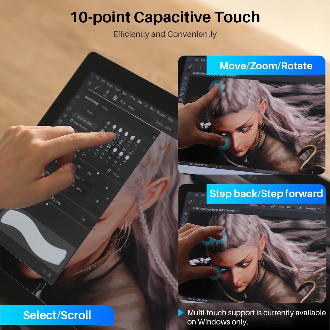 Tableta Gráfica de Dibujo Profesional Huion Kamvas Pro 19 con Pantalla de 18.4 Pulgadas 4k Ultra HD, Pantalla a Color Real para Dibujo y Diseño AR