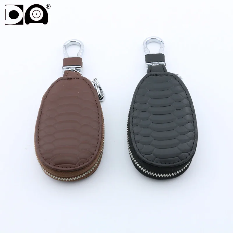 3 Pcs Universal Water Droplet Shape Snake Skin Pattern Car Key Bag ,Car Remote Key Bag,Portable Household Key Bag