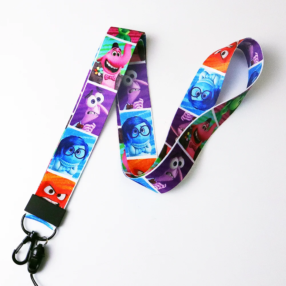 6 Teile/los Inside Out 2 Disney Lanyards Ausweishalter Hängeseil Schlüsselanhänger Zubehör Geschenke für Schlüsselhalsband Umhängebänder