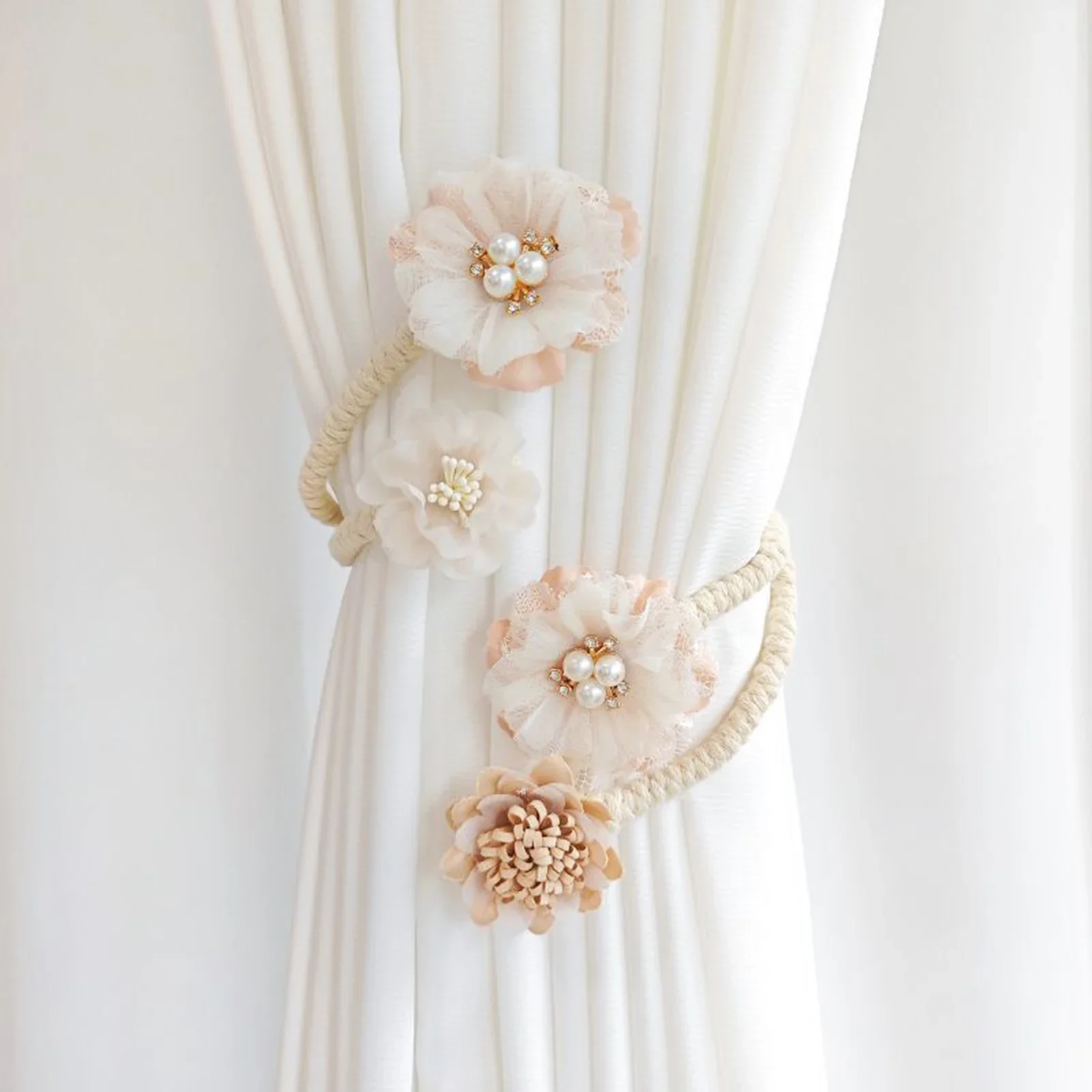 

Flower Curtain Tieback Twist Bough Rope Curtain Holder Clips Curtain Tie Back Bedroom Curtain Holder Drapes Holdback Buckle Clip